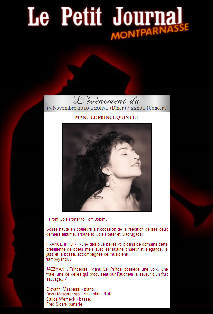 Manu Le Prince au Petit Journal Montparnasse le 13 Novembre